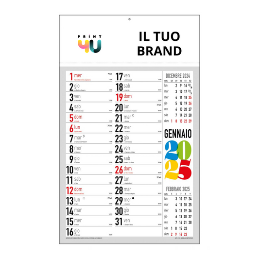 Calendario Olandese Multicolor - X100 pz.