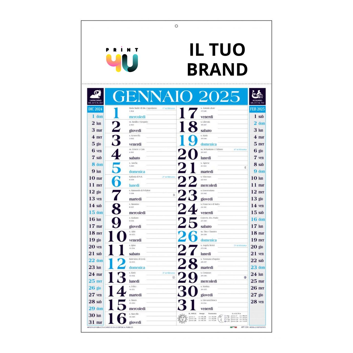 Calendario Olandese Retrò - X100 pz.