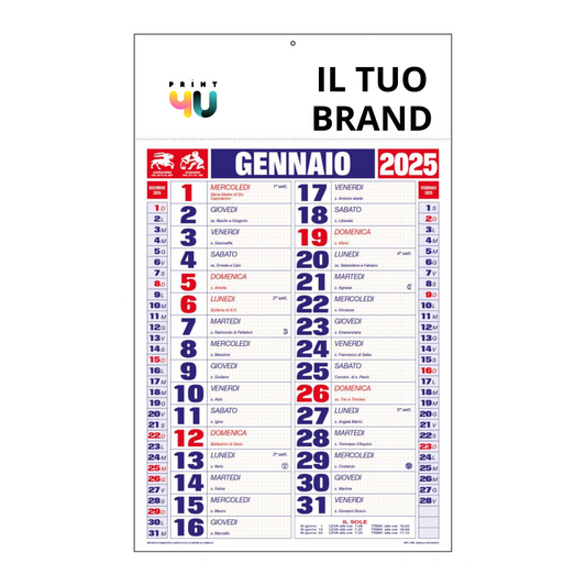 Calendario Olandese Quadretti - X100 pz.