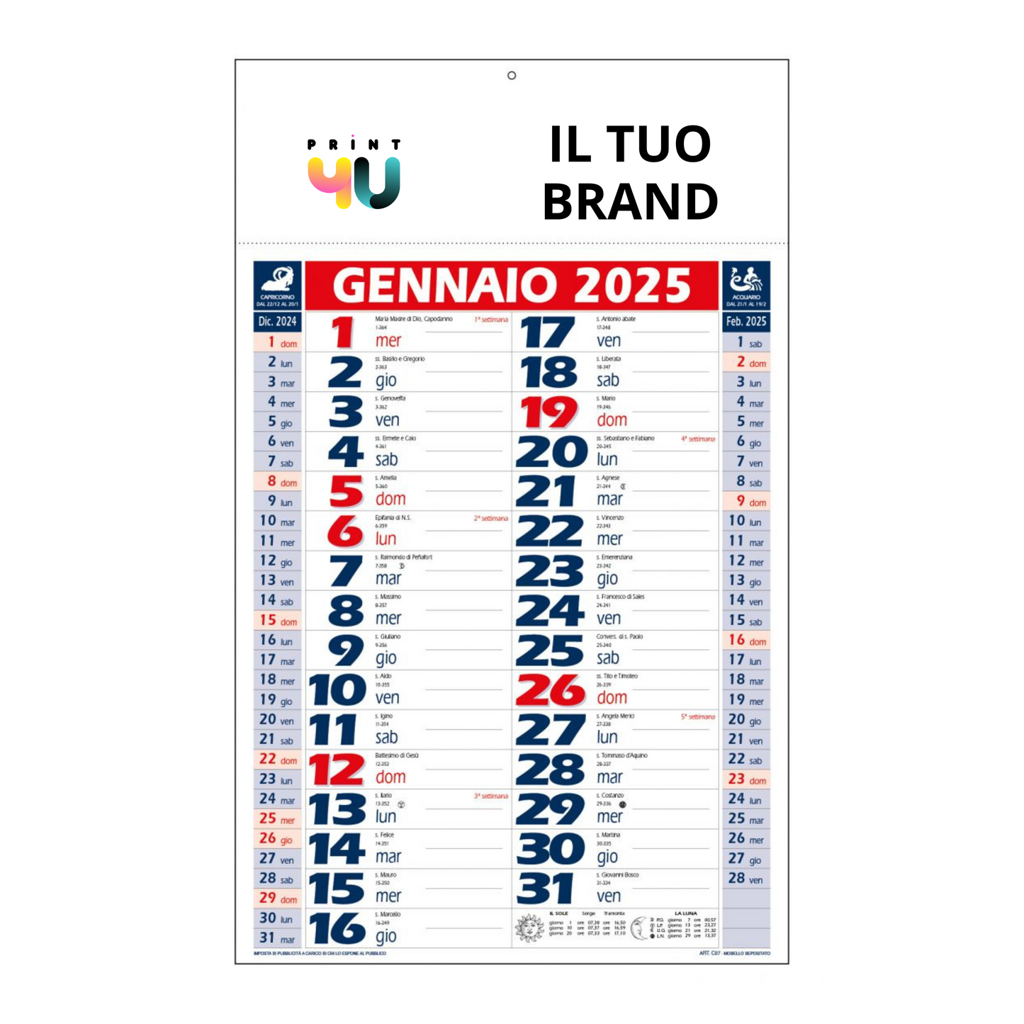 Calendario Olandese Oroscopo modern - X100 pz.